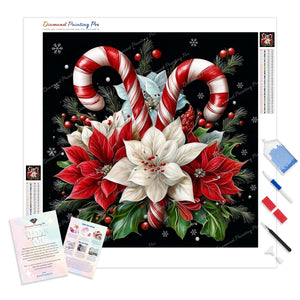 Peppermint Poinsettia | Diamond Painting