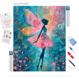 Pink Fairy Ballerina Diamond Painting Kit - Full Drill / Square or Round Diamonds with AB Drills Option
