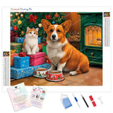 Presents and Paws Diamond Painting Kit - Full Drill / Square or Round Diamonds with AB Drills Option