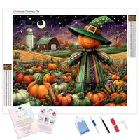 Pumpkin Patch Pal Diamond Painting Kit - Full Drill / Square or Round Diamonds with AB Drills Option
