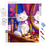 Purrfect Kitty Reflection | Diamond Painting Kit - Full Drill - Square or Round Diamonds with AB Drills Option