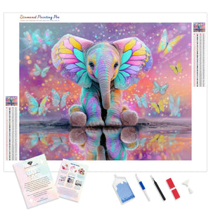 Rainbow Baby Elephant | Diamond Painting