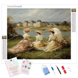 Riverside Picnic Diamond Painting Kit - Full Drill / Square or Round Diamonds with AB Drills Option