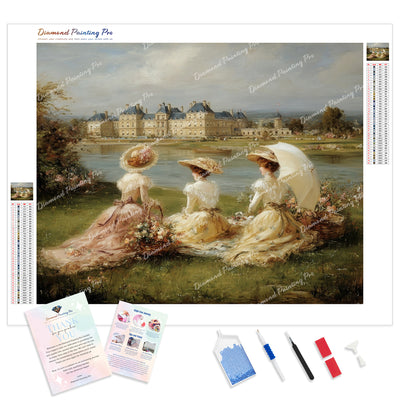 Riverside Picnic Diamond Painting Kit - Full Drill / Square or Round Diamonds with AB Drills Option