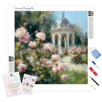 Rose Garden Diamond Painting Kit - Full Drill / Square or Round Diamonds with AB Drills Option