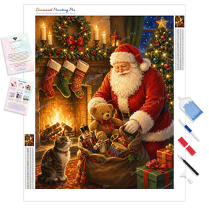Santa and Whiskered Assistant | Diamond Painting