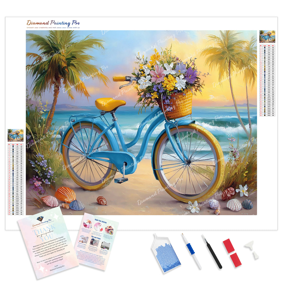 Shoreline’s Morning Ride Diamond Painting Kit - Full Drill / Square or Round Diamonds with AB Drills Option