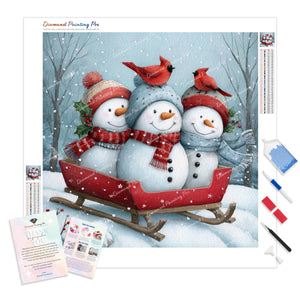 Sleigh Ride Snowmans | Diamond Painting