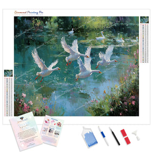 Snow Geese and Lake | Diamond Painting