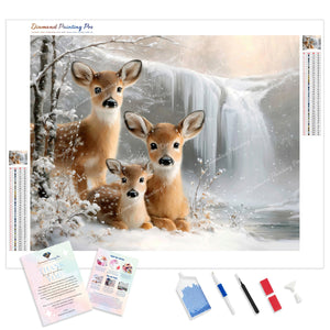 Snowfall Fawn Family | Diamond Painting