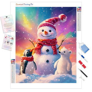 Snowman, Penguin and Polar Bear | Diamond Painting