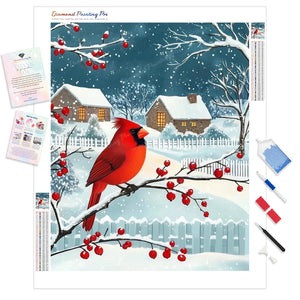 Snowy Winter Cardinal | Diamond Painting