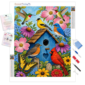 Songbird and Flowers | Diamond Painting