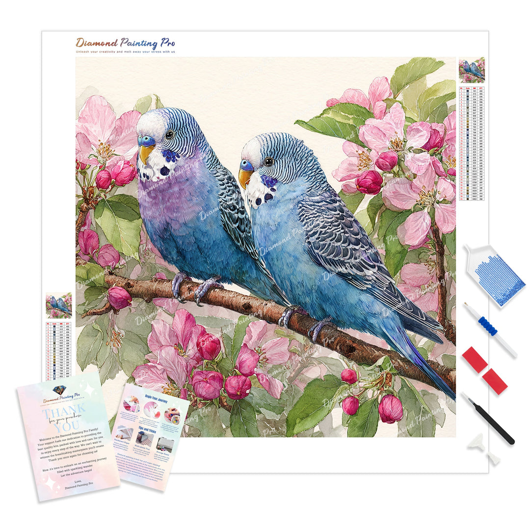 Songbirds in Bloom Diamond Painting Kit - Full Drill / Square or Round Diamonds with AB Drills Option