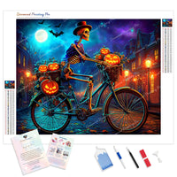 Spook-tacular Cycle Diamond Painting Kit - Full Drill / Square or Round Diamonds with AB Drills Option