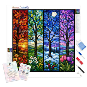 Stained-Glass Four Seasons | Diamond Painting