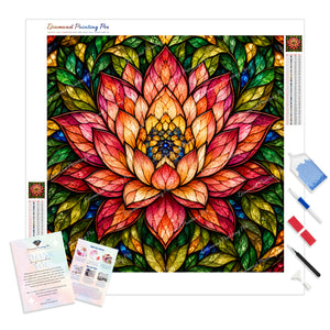 Stained-Glass Lotus | Diamond Painting