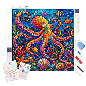 Stained-Glass Octopus | Diamond Painting