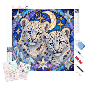 Stained-Glass Snow Leopard | Diamond Painting