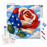 Star-Spangled Blossom Diamond Painting Kit - Full Drill / Square or Round Diamonds with AB Drills Option