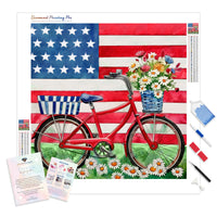 Stars and Stripes Ride | Diamond Painting Kit - Full Drill - Square or Round Diamonds with AB Drills Option