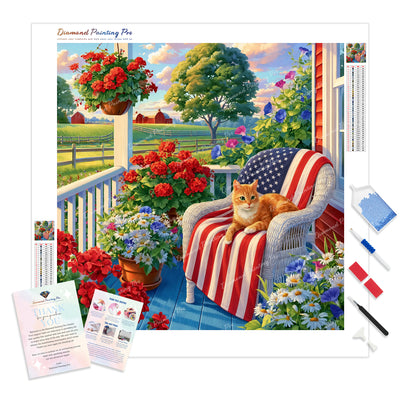 Stripes and Whiskers Diamond Painting Kit - Full Drill / Square or Round Diamonds with AB Drills Option