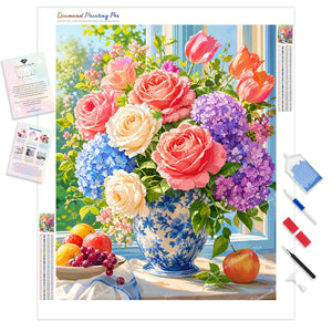 Sunlit Window Bouquet | Diamond Painting