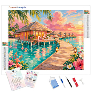 Sunset Water Villas | Diamond Painting