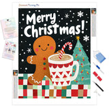 Sweet Sips of Christmas Joy Diamond Painting Kit - Full Drill / Square or Round Diamonds with AB Drills Option