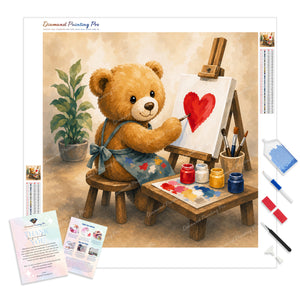 Teddy Bear Painting | Diamond Painting