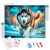 The Arctic Wolf Diamond Painting Kit - Full Drill / Square or Round Diamonds with AB Drills Option