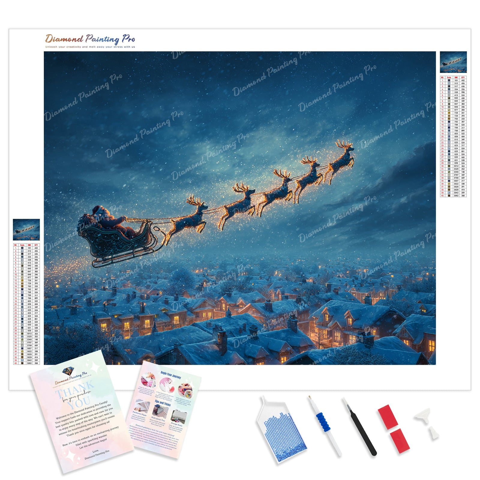 The Christmas Eve Express Diamond Painting Kit - Full Drill / Square or Round Diamonds with AB Drills Option