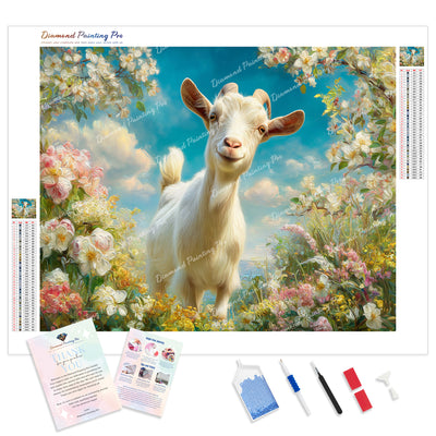 The Giggling Goat Diamond Painting Kit - Full Drill / Square or Round Diamonds with AB Drills Option