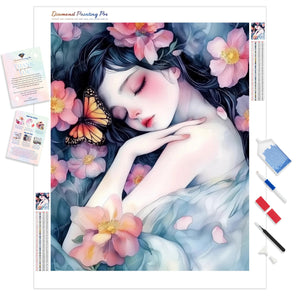 Thumbelina and Blooms | Diamond Painting