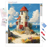 Tower Lighthouse Diamond Painting Kit - Full Drill / Square or Round Diamonds with AB Drills Option