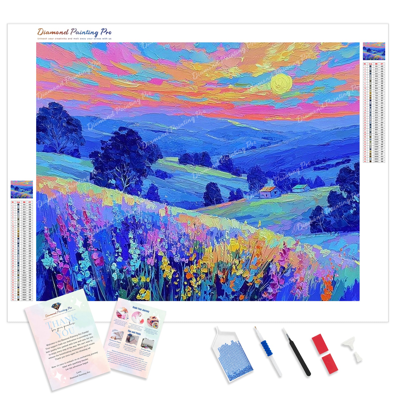 Valley Symphony Diamond Painting Kit - Full Drill / Square or Round Diamonds with AB Drills Option