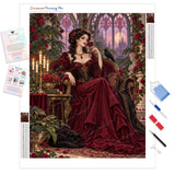 Vampire Queen Diamond Painting Kit - Full Drill / Square or Round Diamonds with AB Drills Option
