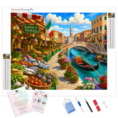 Venice Afternoon Diamond Painting Kit - Full Drill / Square or Round Diamonds with AB Drills Option