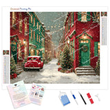 Very Merry Street Diamond Painting Kit - Full Drill / Square or Round Diamonds with AB Drills Option