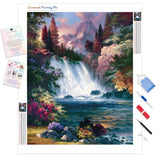 Waterfalls | Diamond Painting Kit - Full Drill - Square or Round Diamonds with AB Drills Option