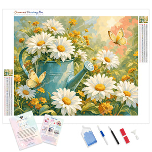 Watering Can and Daisies | Diamond Painting