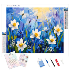 White Daisy Blooms | Diamond Painting