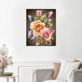 Butterfly on Rose Finished Diamond Painting with No Frame