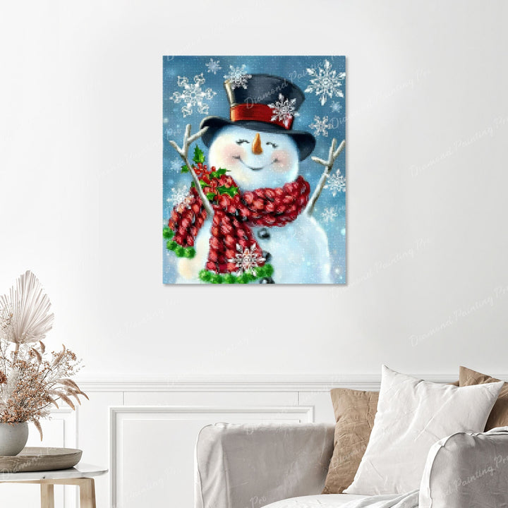 Snowman Christmas Finished Diamond Painting with No Frame