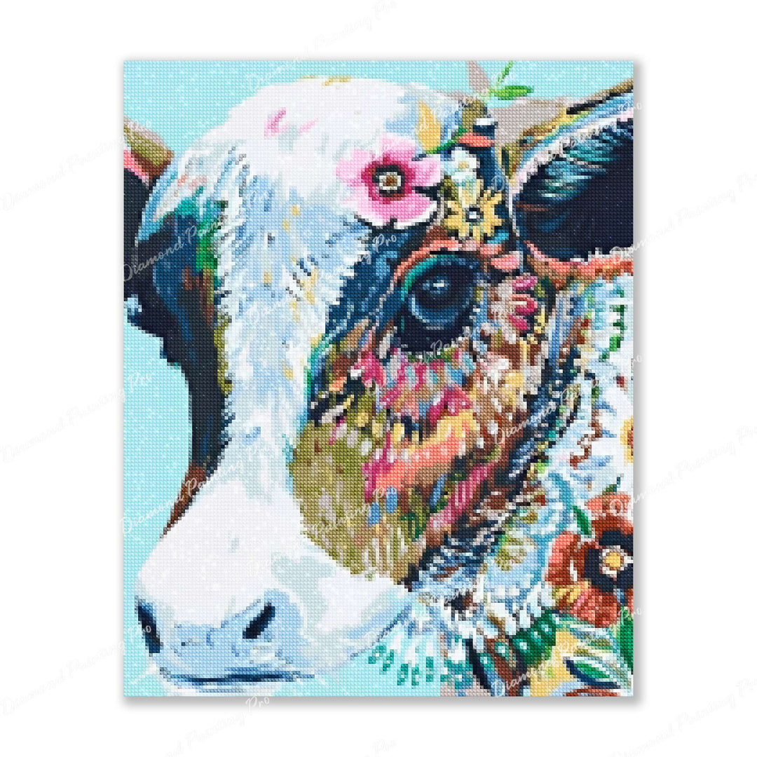 Colorful Cow Finished Diamond Painting For Sale From Diamond Painting Pro