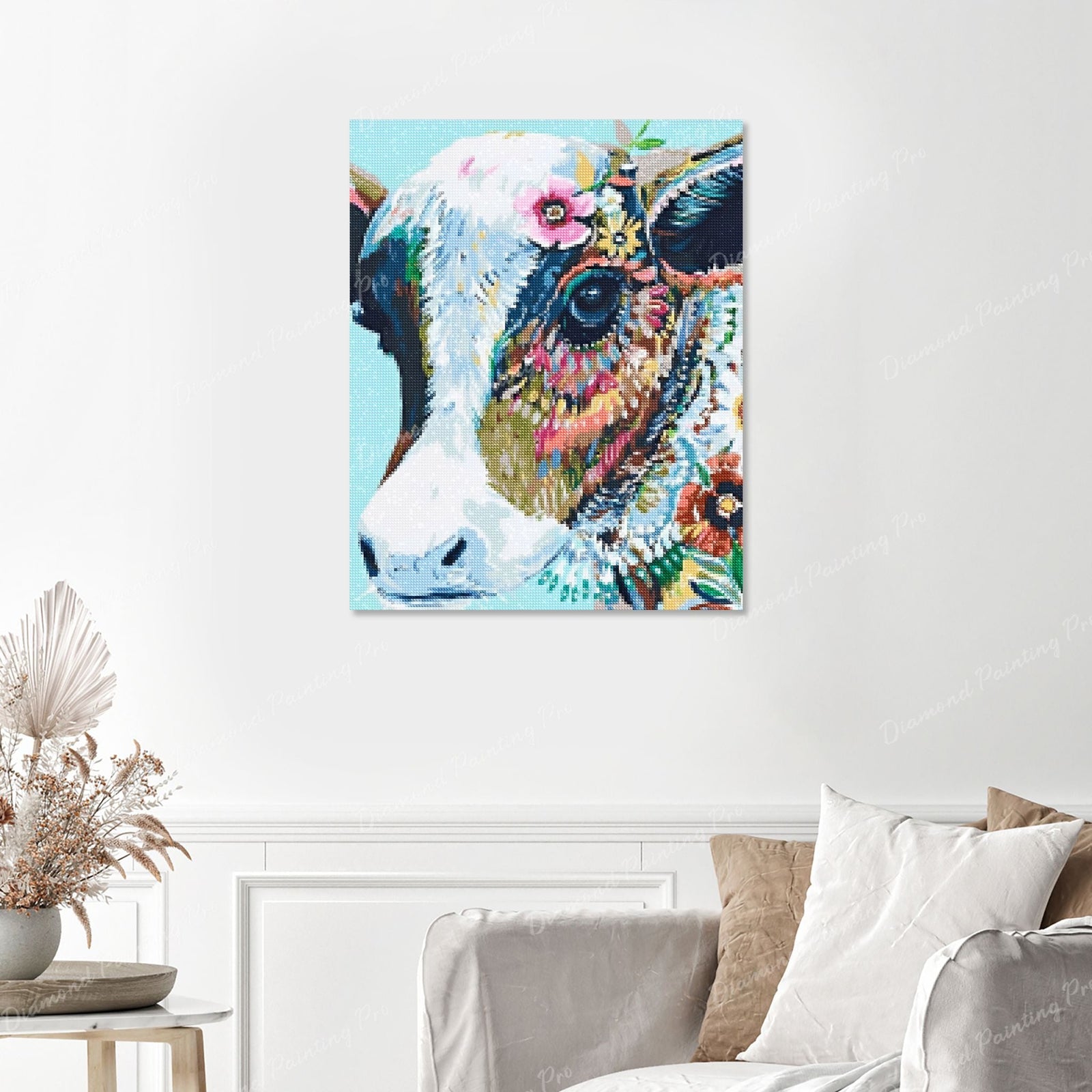 Colorful Cow Finished Diamond Painting with No Frame