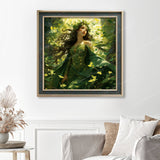 Ivy The Nature Guardian Finished Diamond Painting Displayed with Vintage Frame as Home Decor