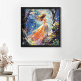 Willow The Whimsical Wanderer Finished Diamond Painting Displayed with Black Frame as Home Decor