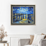 Starry Night over the Rhône Van Gogh’s Finished Diamond Painting Displayed with Vintage Frame as Home Decor