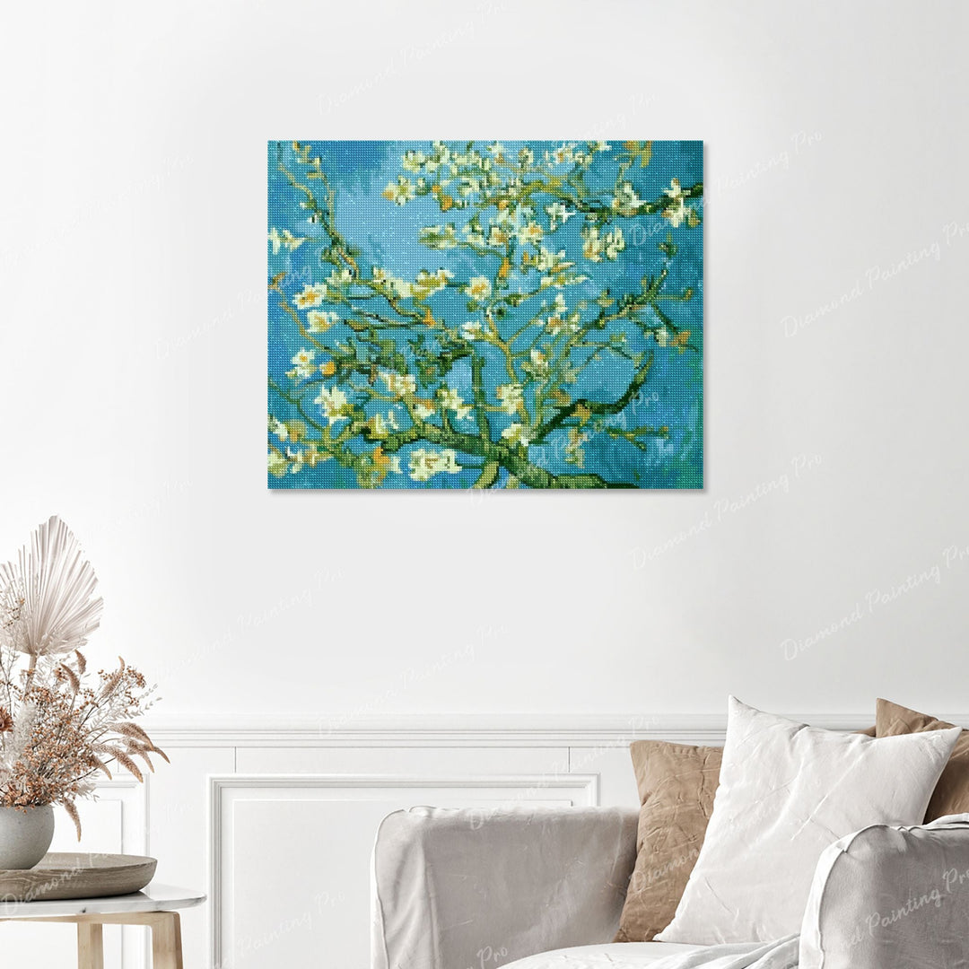 Almond Blossoms Finished Diamond Painting with No Frame